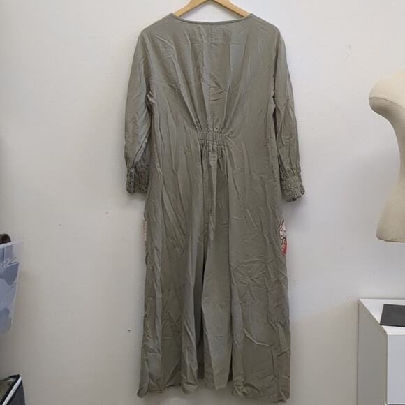 Misslook high low long sleeve dress with floral pockets lagenlook size medium - Picture 7 of 7